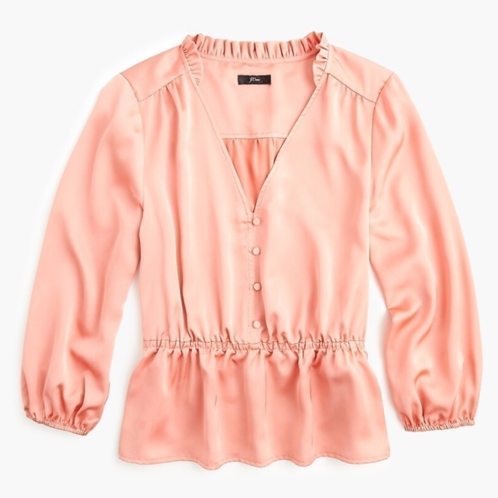J crew ac668 vneck button detail peplum top